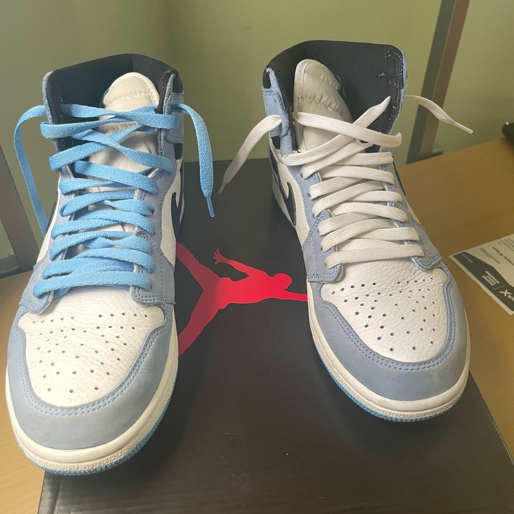 Authentic University blue with additional black laces